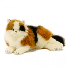 Calico Plush Cat Lying